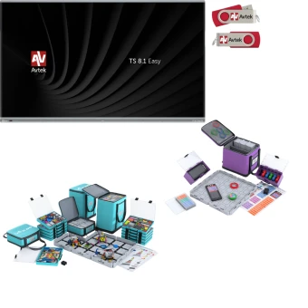 3 x monitor interaktywny 75" z kluczem aktywującym Android + 6 x zestaw robotów VEX (grupa wiekowa 4-11)