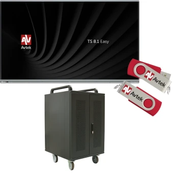 9 x monitor interaktywny 65" z dongle aktywującym Android + 9 x szafka do ładowania laptopów