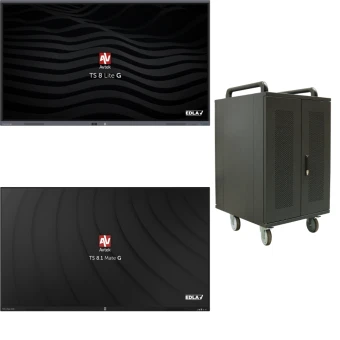 6 x monitor interaktywny 86" + 3 x szafka do ładowania laptopów