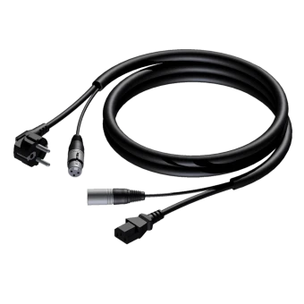 PROCAB CAB400/20 Schuko męskie & XLR żeńskie - euro power żeńskie & XLR męskie - 3 x 1.0 mm? 20 m