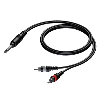 Kabel PROCAB CAB719/3, 6.3 mm jack (M) stereo do 2x RCA (3m)