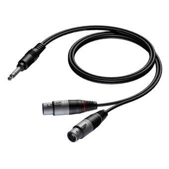 PROCAB CAB734/1.5 Wtyk stereo 6,3 mm – 2 złącza żeńskie XLR, 1,5 m
