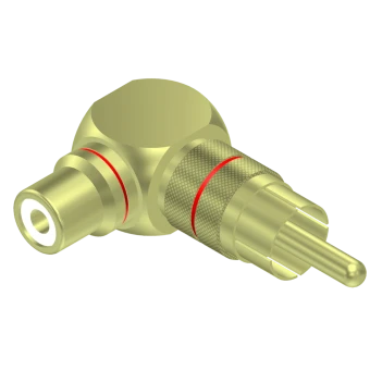 Adapter PROCAB VC215, kątowe RCA (M) do RCA (F)