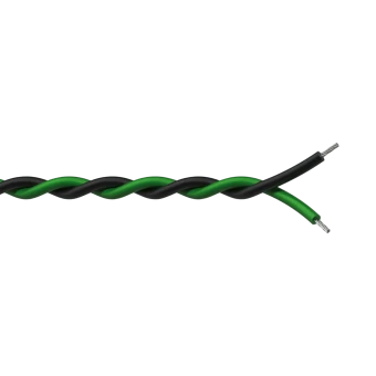 Skręcony kabel montażowy PROCAB PR4305/1, 2 x 0,25 mm² czarno-zielony (100m)