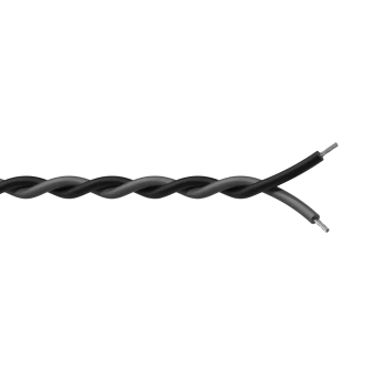 Skręcony kabel montażowy PROCAB PR4308/1, 2 x 0,25 mm² czarno-szary (100m)