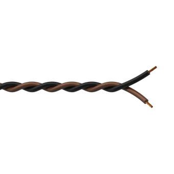 Skręcony kabel montażowy PROCAB PR4601/1, 2 x 1 mm² czarno-brązowy (100m)