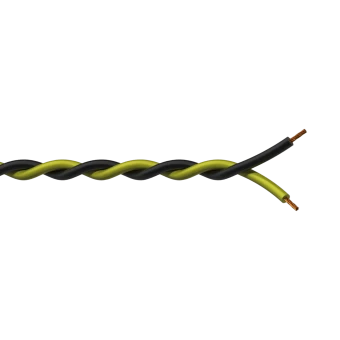 Skręcony kabel montażowy PROCAB PR4604/1, 2 x 1 mm² czarno-żółty (100m)