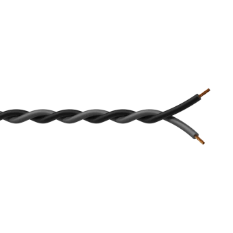 Skręcony kabel montażowy PROCAB PR4608/1, 2 x 1 mm² czarno-szary (100m)