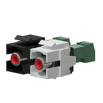 PROCAB VCK105P/W Adapter Keystone - RCA żeński - 2-pinowy blok zacisków - para Biały