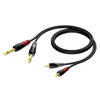 Kabel PROCAB CLA631/1.5, 2x RCA (M) do 2x 6,3 mm jack (M) mono (1,5m)