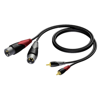 Kabel PROCAB CLA701/1.5, 2x XLR (M) do 2x RCA (M) (1,5m)