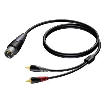 Kabel PROCAB CLA703/1.5, XLR (M) do 2x RCA (M) (1,5m)