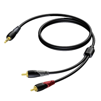 Kabel PROCAB CLA711/1.5, 3.5 mm jack (M) stereo do 2x RCA (M) (1,5m)