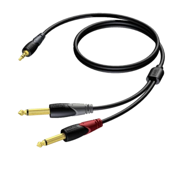 Kabel PROCAB CLA713/1.5, 3,5 mm jack (M) stereo do 2 x 6,3 mm jack (M) mono (1,5m)