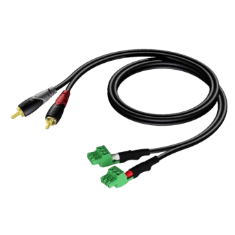 Kabel PROCAB CLA832/1, 2 x RCA (M) do 2 x euroblock (1m)