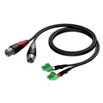 Kabel PROCAB CLA834/1, 2 x XLR (M) do 2 x euroblock (1m)