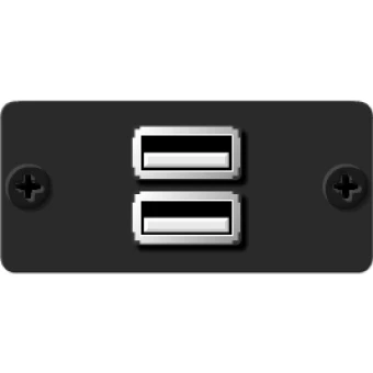 Kramer WU-2AA(B) Wall Plate Insert — 2 x USB 2.0 (A/A) — Black