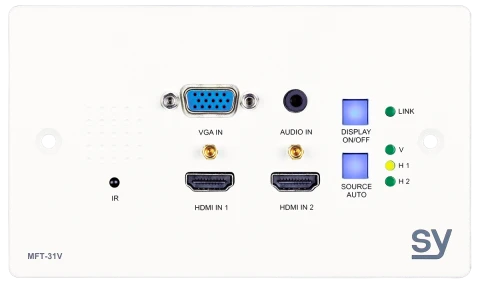 Nadajnik ścienny SY MFT-31V-W 2x HDMI, 1x VGA i Audio (Biały) UK