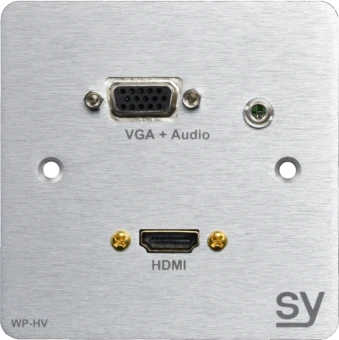 Panel ścienny SY WP-HV-BA 1x HDMI, 1x VGA i Audio (Szczotkowane aluminium) UK