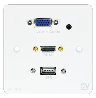 Panel ścienny SY WP-HVU-SW 1x HDMI, 1x VGA i Audio, 1x USB-A (Biały) UK