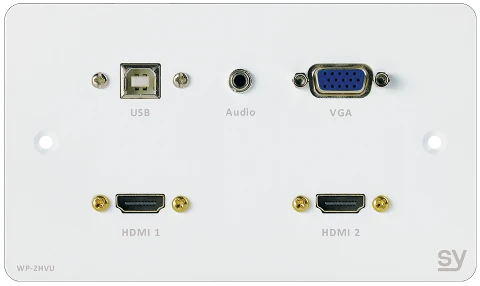 Panel ścienny SY WP-2HVU-BW 2x HDMI, 1x VGA i Audio, 1x USB-B  (Biały) UK